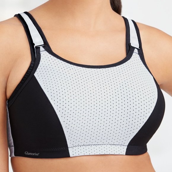 Set of 3! 32F Glamorise SPORT Bra (DOUBLE-LAYER) Wicking (UNDERWIRED) WHITE NEW - Picture 4 of 15